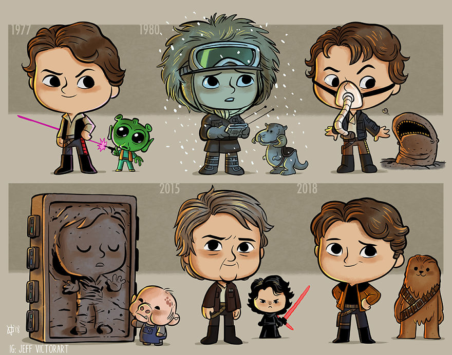 Artist Illustrates The Evolution Of Pop Culture Icons, And The Result Is Too Cute