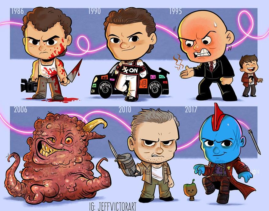 Artist Illustrates The Evolution Of Pop Culture Icons, And The Result Is Too Cute