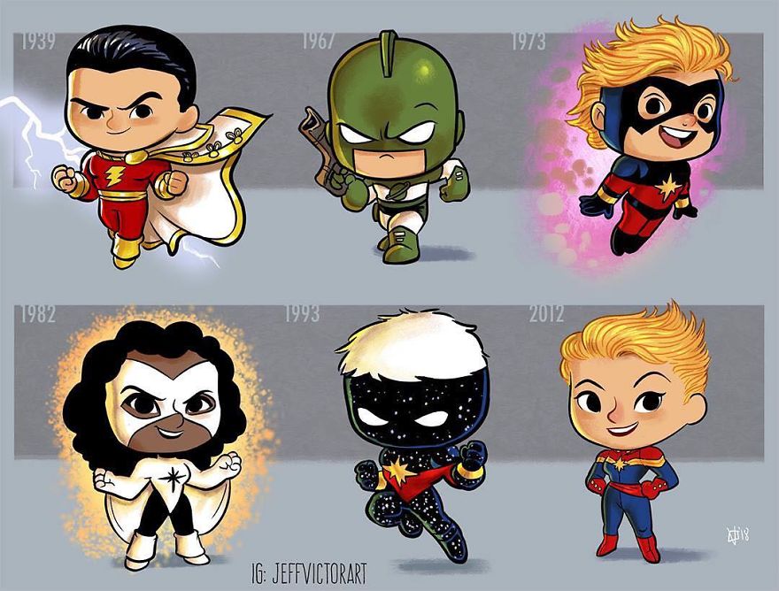 Artist Illustrates The Evolution Of Pop Culture Icons, And The Result Is Too Cute