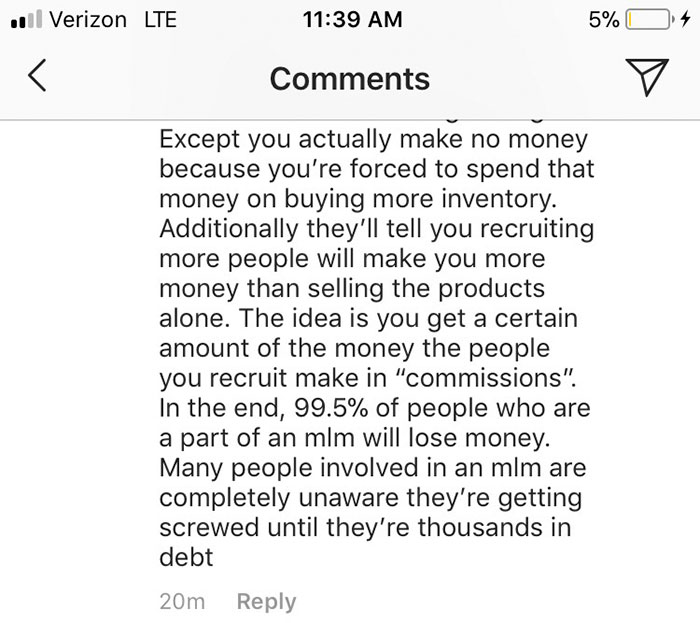 Guy Explains Pyramid Schemes With One Instagram Comment To Someone Involved In One, Makes Her Quit Immediately Guy Explains Pyramid Schemes With One Instagram Comment To Someone Involved In One, Makes Her Quit Immediately