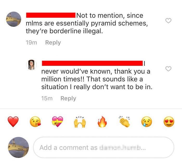 Guy Explains Pyramid Schemes With One Instagram Comment To Someone Involved In One, Makes Her Quit Immediately Guy Explains Pyramid Schemes With One Instagram Comment To Someone Involved In One, Makes Her Quit Immediately