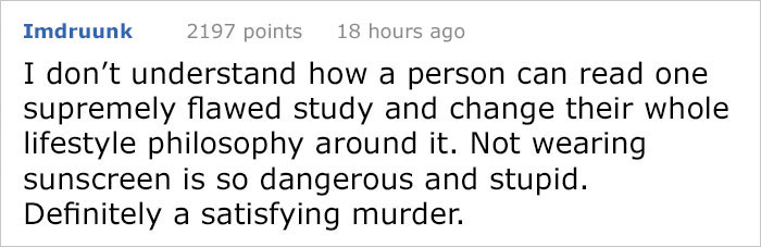 The Way This Person Got Shut Down On Facebook After Saying ‘SPF Causes Cancer’ Is Epic The Way This Person Got Shut Down On Facebook After Saying ‘SPF Causes Cancer’ Is Epic