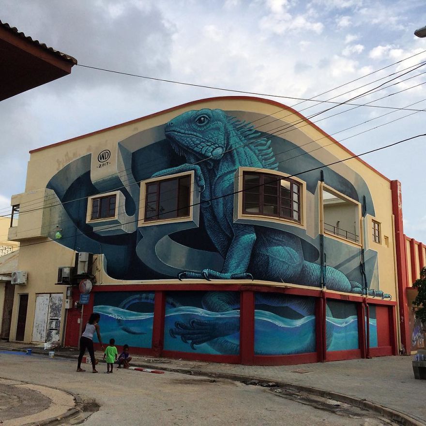 Artist Creates Large Scale Street Art Murals Across Europe, Makes Boring Buildings Interesting