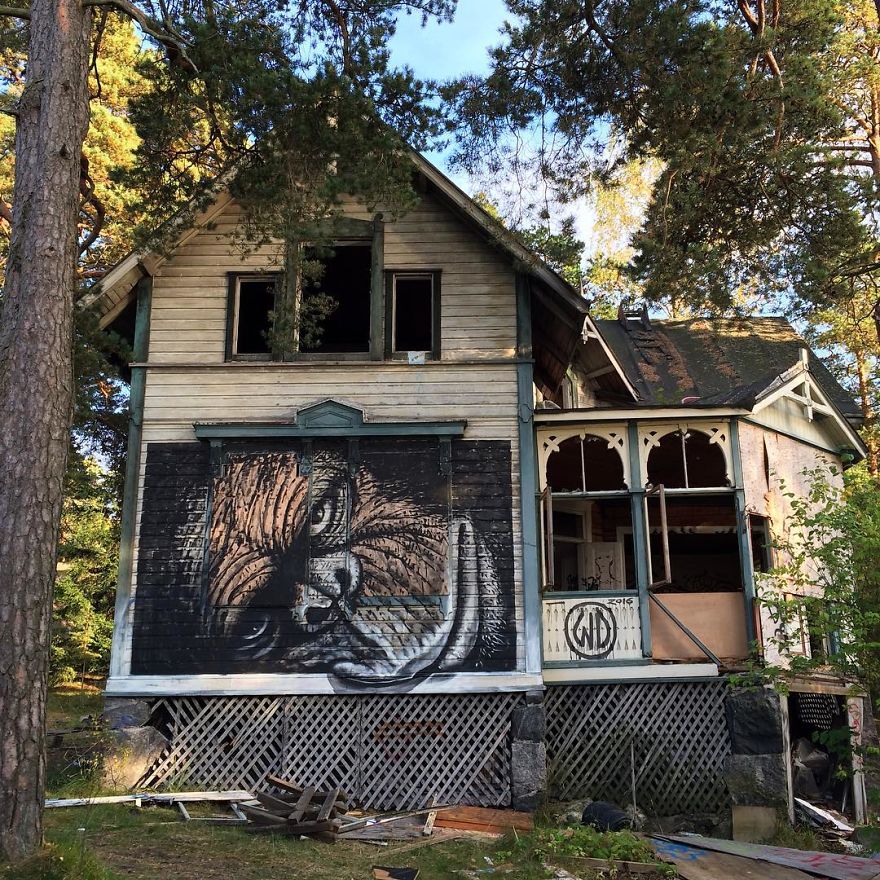 Artist Creates Large Scale Street Art Murals Across Europe, Makes Boring Buildings Interesting