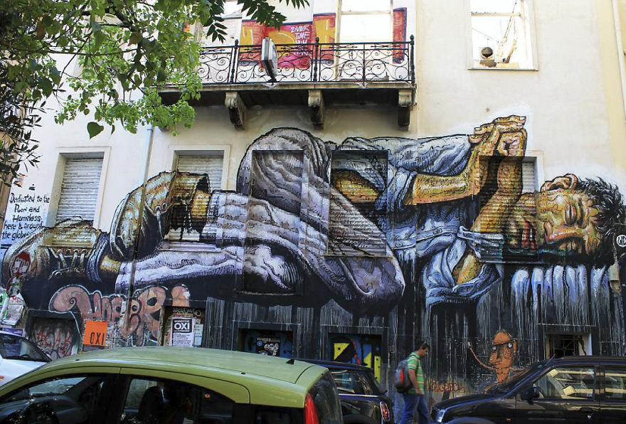 Artist Creates Large Scale Street Art Murals Across Europe, Makes Boring Buildings Interesting