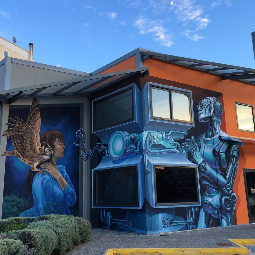 Artist Creates Large Scale Street Art Murals Across Europe, Makes Boring Buildings Interesting