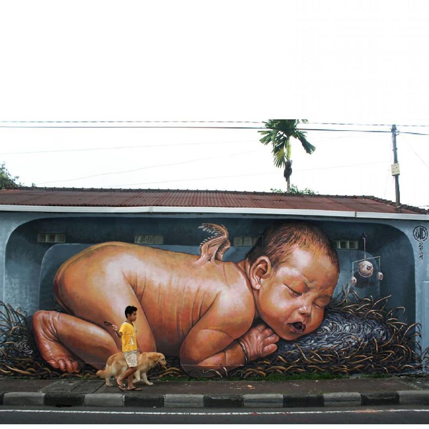 Artist Creates Large Scale Street Art Murals Across Europe, Makes Boring Buildings Interesting