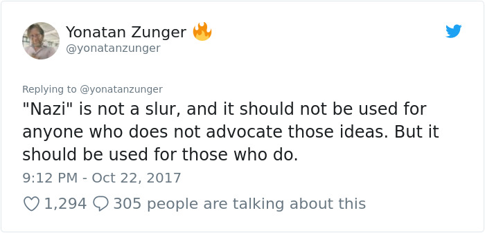 This Man’s Twitter Thread Proves Why Calling Someone A ‘Nazi’ Is Not A Slur This Man’s Twitter Thread Proves Why Calling Someone A ‘Nazi’ Is Not A Slur