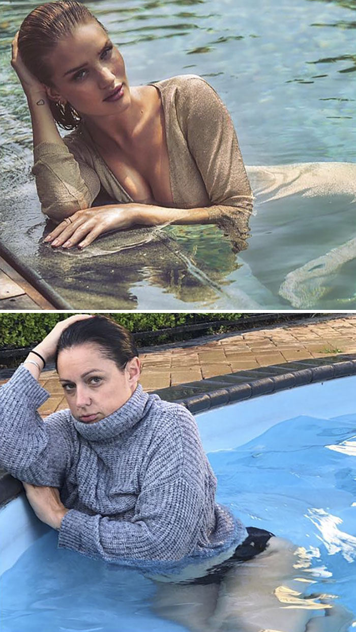 Woman Continues To Hilariously Recreate Celebrity Instagram Pics, And The Result Is Better Than The Original (New Pics) Woman Continues To Hilariously Recreate Celebrity Instagram Pics, And The Result Is Better Than The Original (New Pics)
