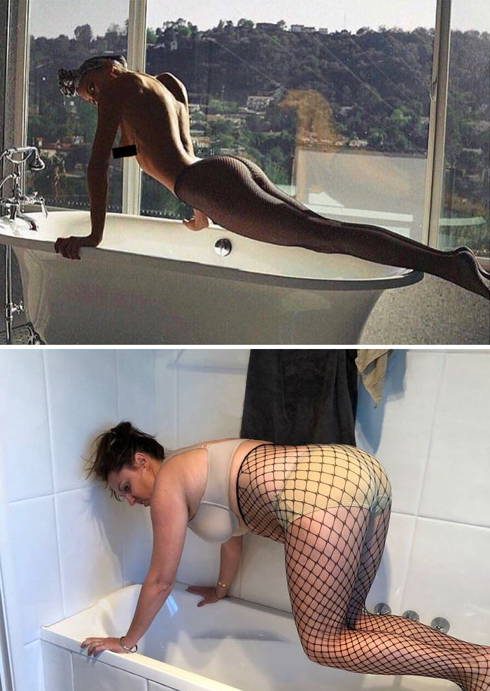 Woman Continues To Hilariously Recreate Celebrity Instagram Pics, And The Result Is Better Than The Original (New Pics) Woman Continues To Hilariously Recreate Celebrity Instagram Pics, And The Result Is Better Than The Original (New Pics)