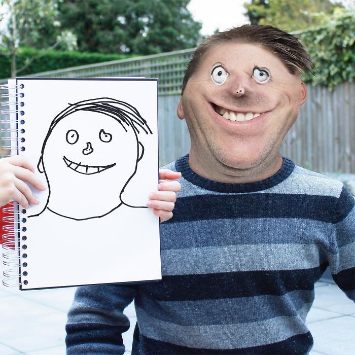 Dad Shows What Would Happen If Children’s Drawings Became Reality, And The Results Are Both Terrifying And Funny Dad Shows What Would Happen If Children’s Drawings Became Reality, And The Results Are Both Terrifying And Funny