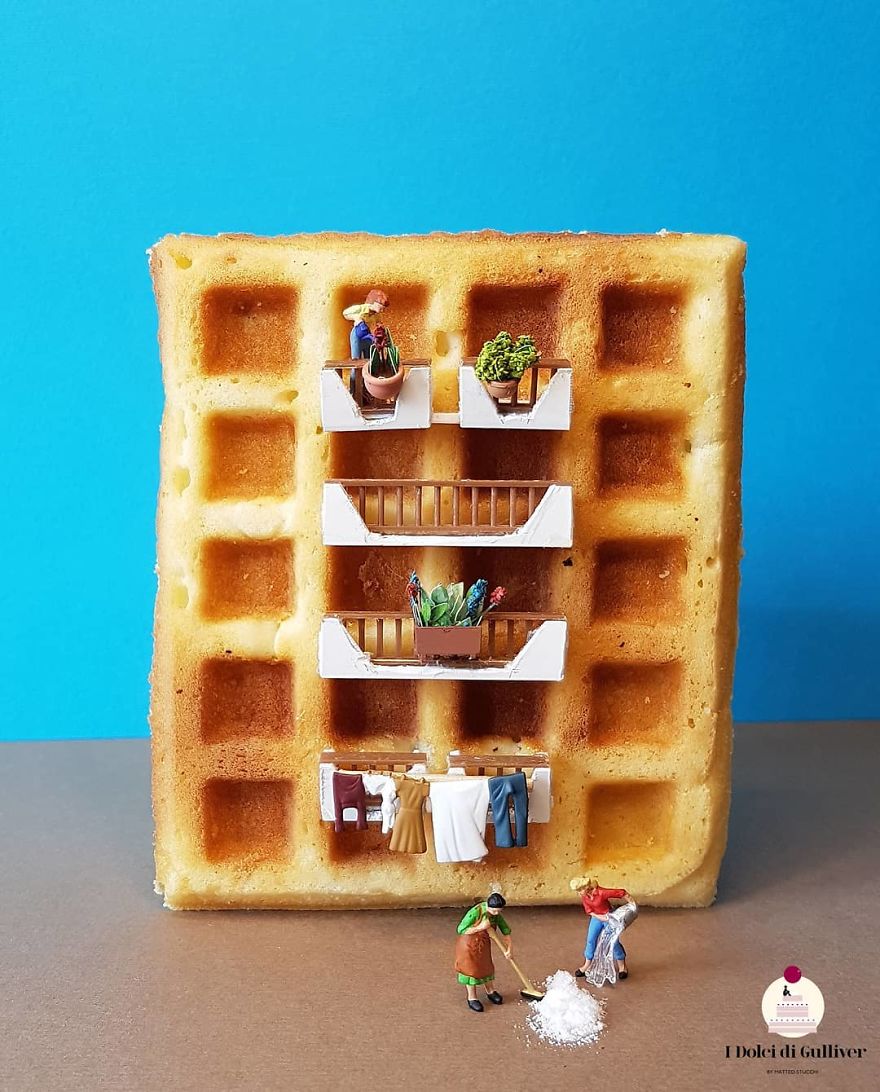 Confectioner Uses Desserts And Miniature People To Create Imaginary Situations