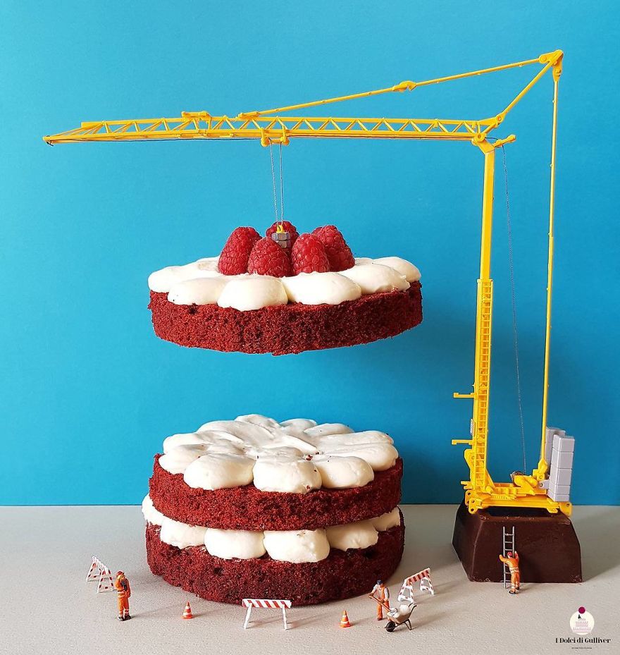 Confectioner Uses Desserts And Miniature People To Create Imaginary Situations