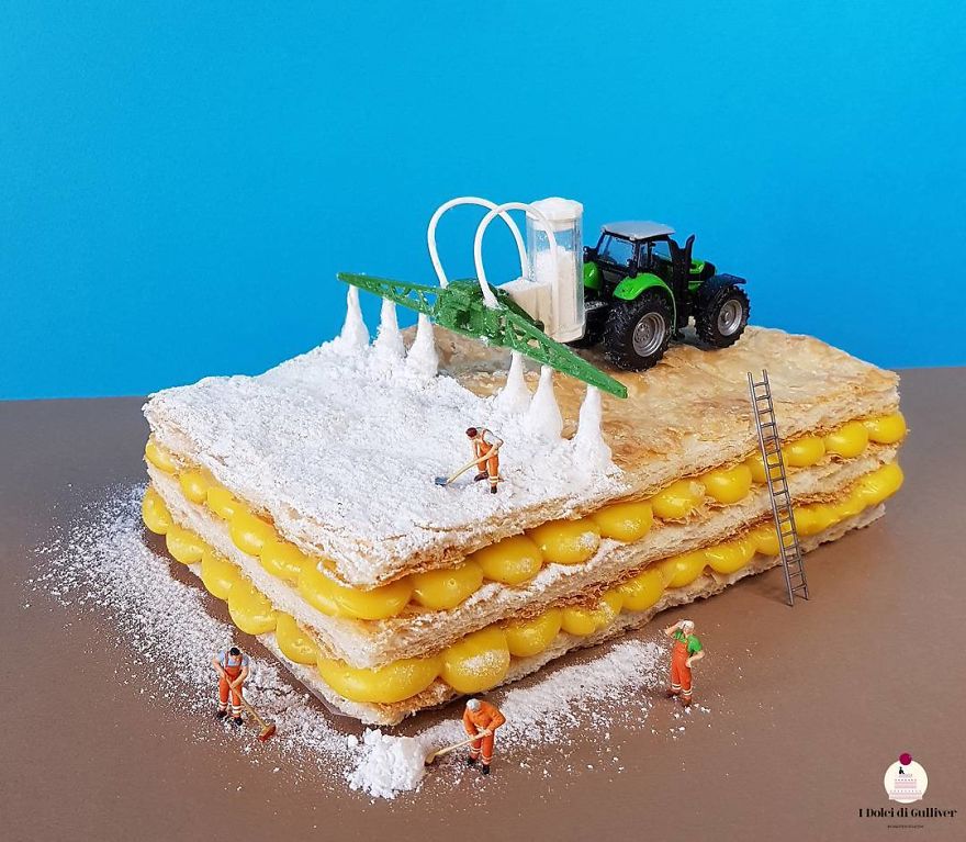 Confectioner Uses Desserts And Miniature People To Create Imaginary Situations