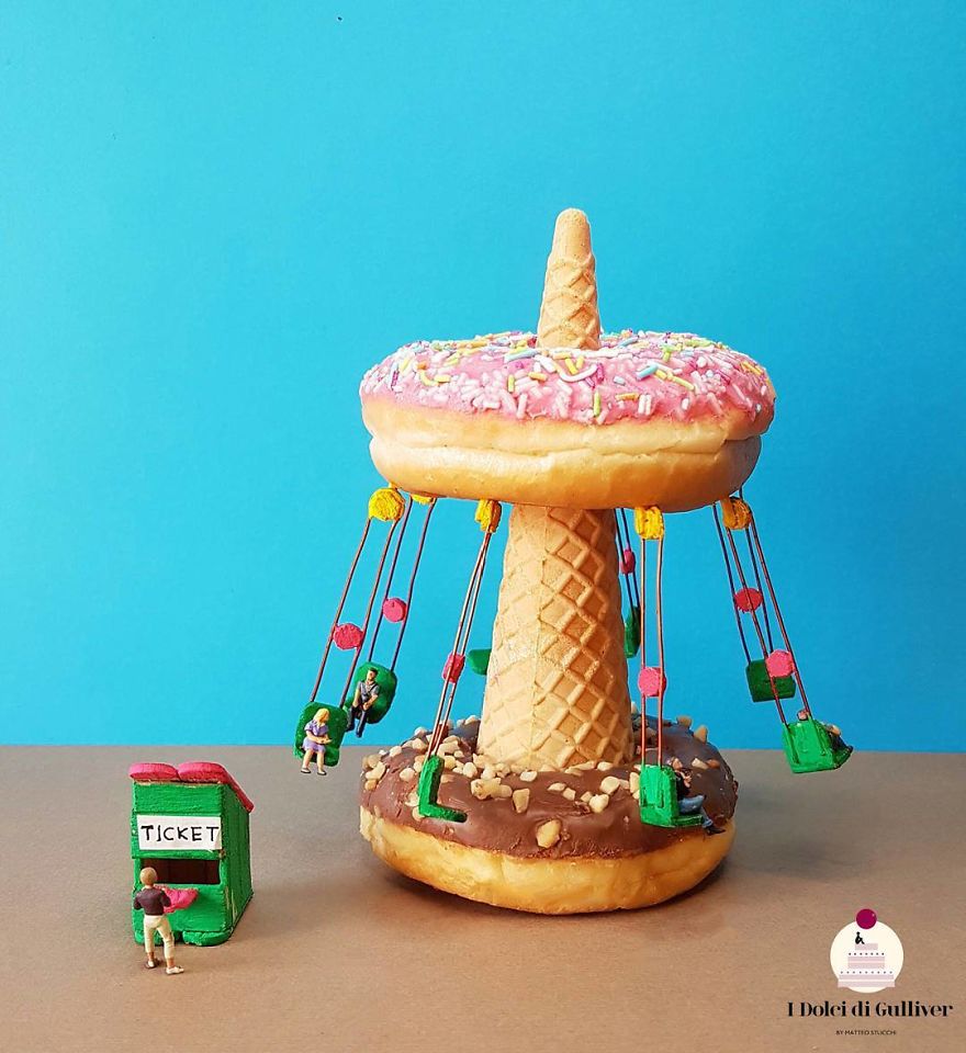 Confectioner Uses Desserts And Miniature People To Create Imaginary Situations