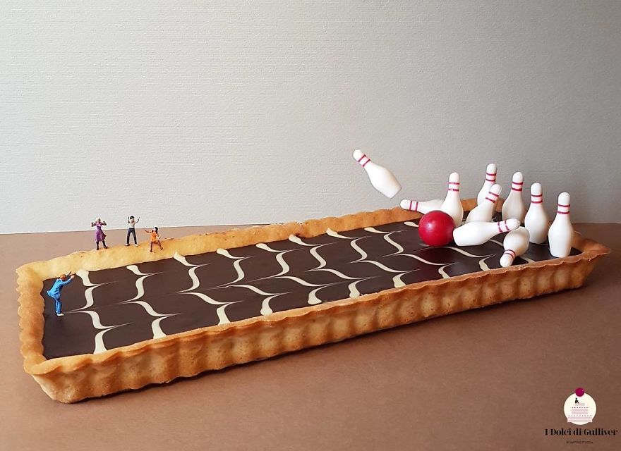 Confectioner Uses Desserts And Miniature People To Create Imaginary Situations
