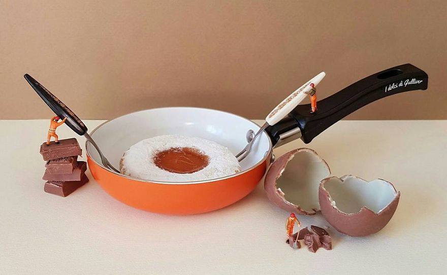 Confectioner Uses Desserts And Miniature People To Create Imaginary Situations