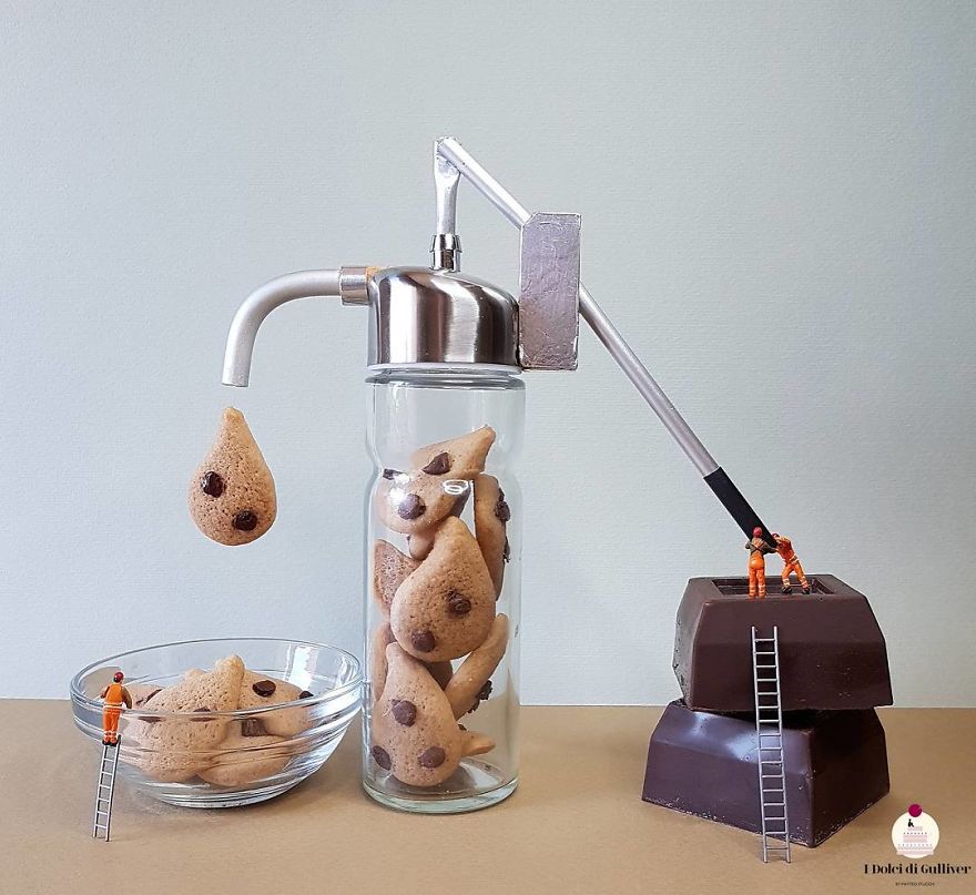 Confectioner Uses Desserts And Miniature People To Create Imaginary Situations