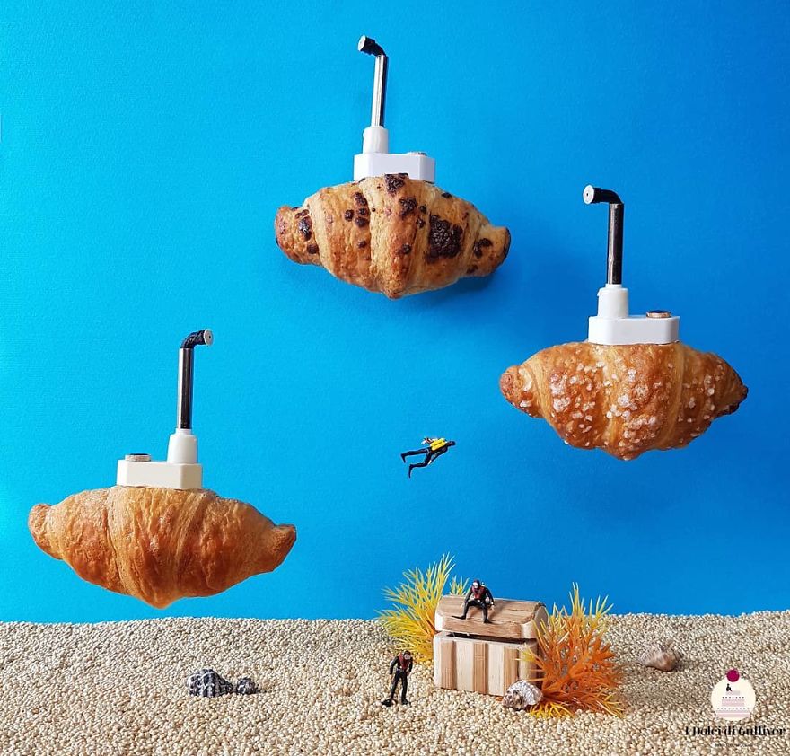 Confectioner Uses Desserts And Miniature People To Create Imaginary Situations