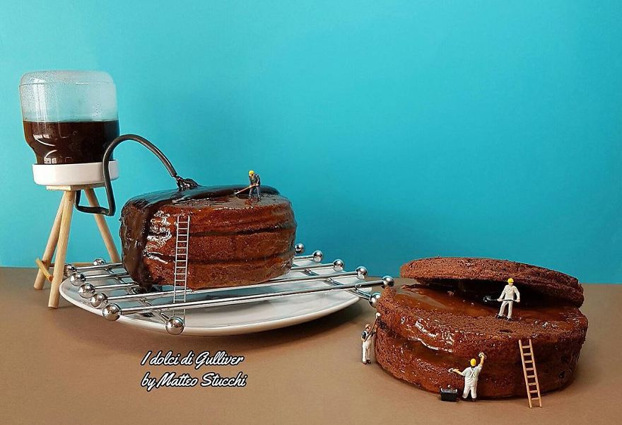 Confectioner Uses Desserts And Miniature People To Create Imaginary Situations