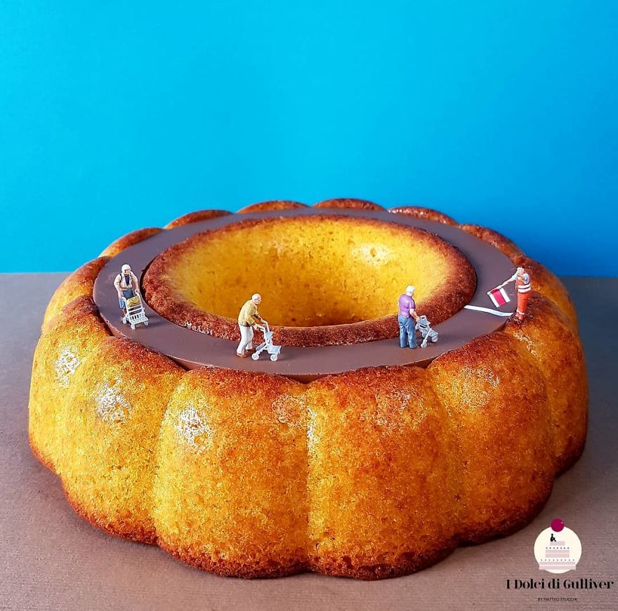 Confectioner Uses Desserts And Miniature People To Create Imaginary Situations