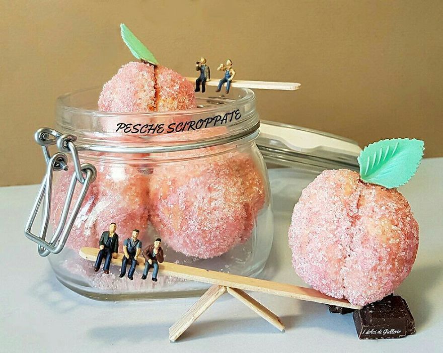 Confectioner Uses Desserts And Miniature People To Create Imaginary Situations