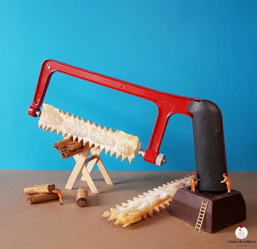Confectioner Uses Desserts And Miniature People To Create Imaginary Situations