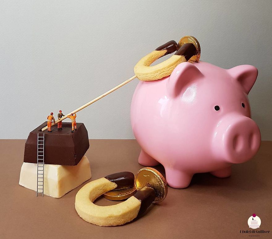 Confectioner Uses Desserts And Miniature People To Create Imaginary Situations