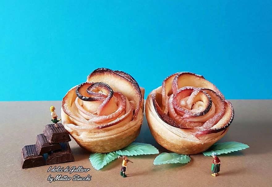 Confectioner Uses Desserts And Miniature People To Create Imaginary Situations