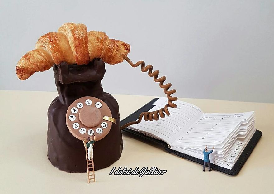 Confectioner Uses Desserts And Miniature People To Create Imaginary Situations