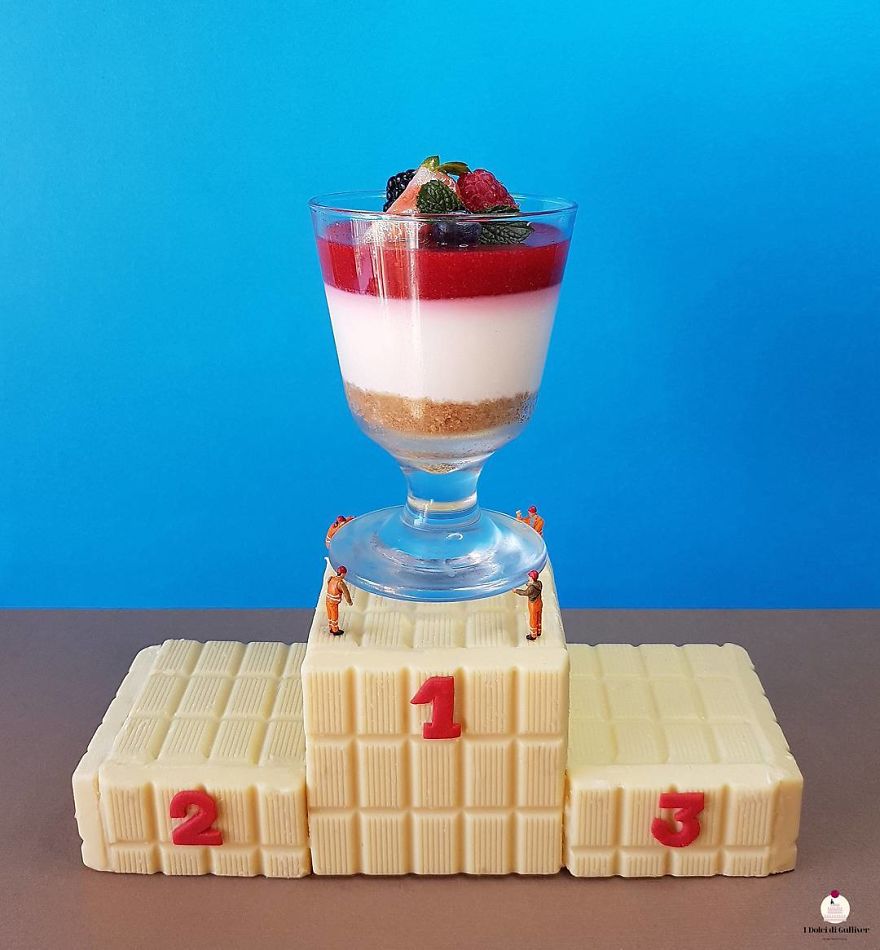 Confectioner Uses Desserts And Miniature People To Create Imaginary Situations