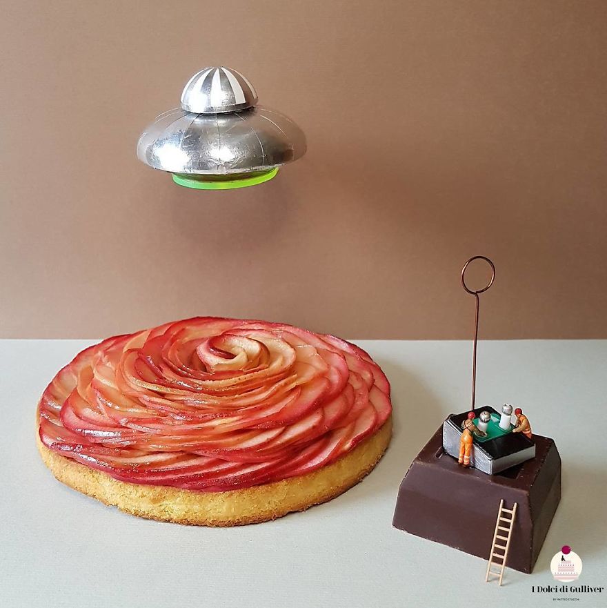 Confectioner Uses Desserts And Miniature People To Create Imaginary Situations