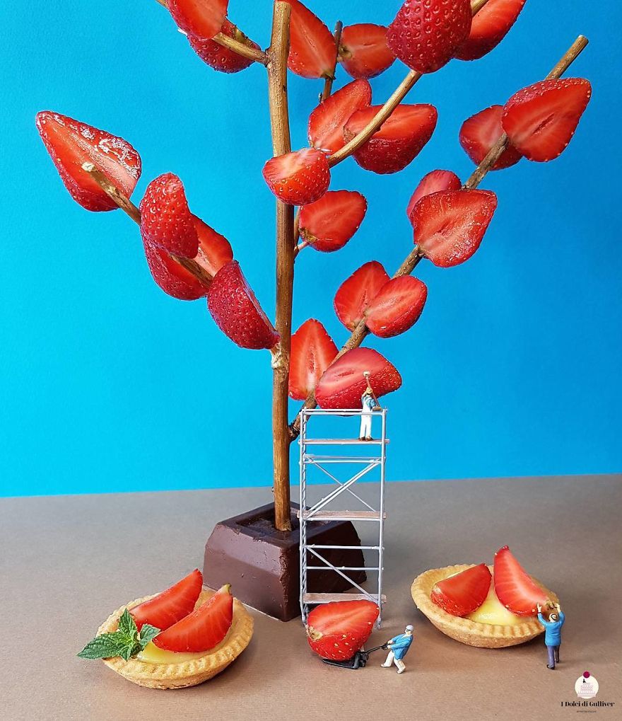 Confectioner Uses Desserts And Miniature People To Create Imaginary Situations