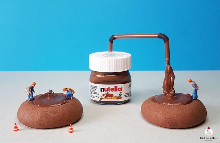 Confectioner Uses Desserts And Miniature People To Create Imaginary Situations