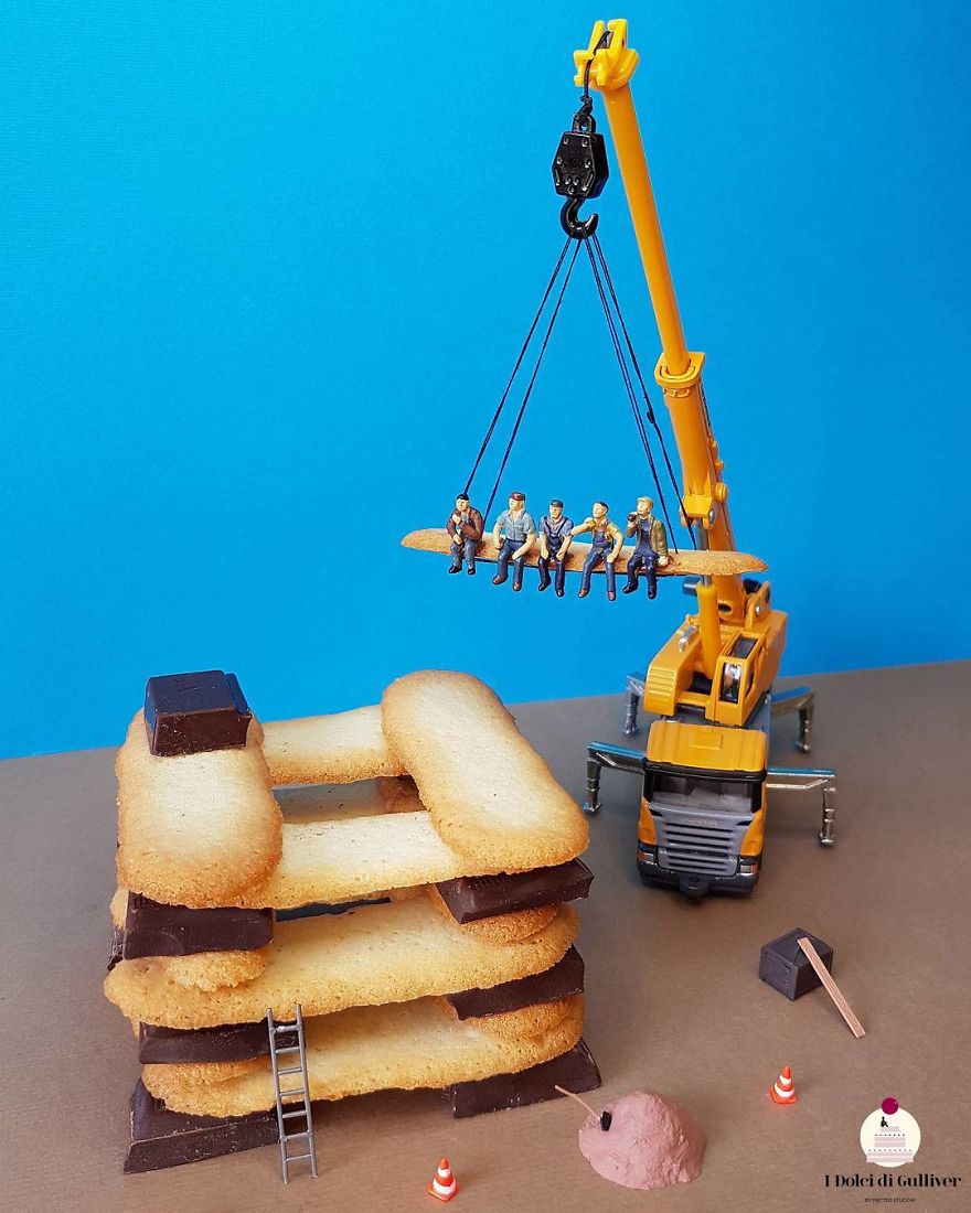 Confectioner Uses Desserts And Miniature People To Create Imaginary Situations