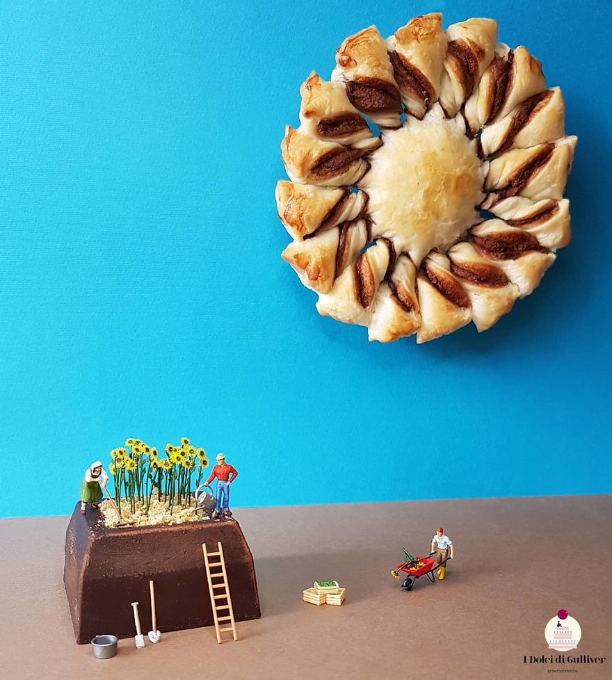 Confectioner Uses Desserts And Miniature People To Create Imaginary Situations