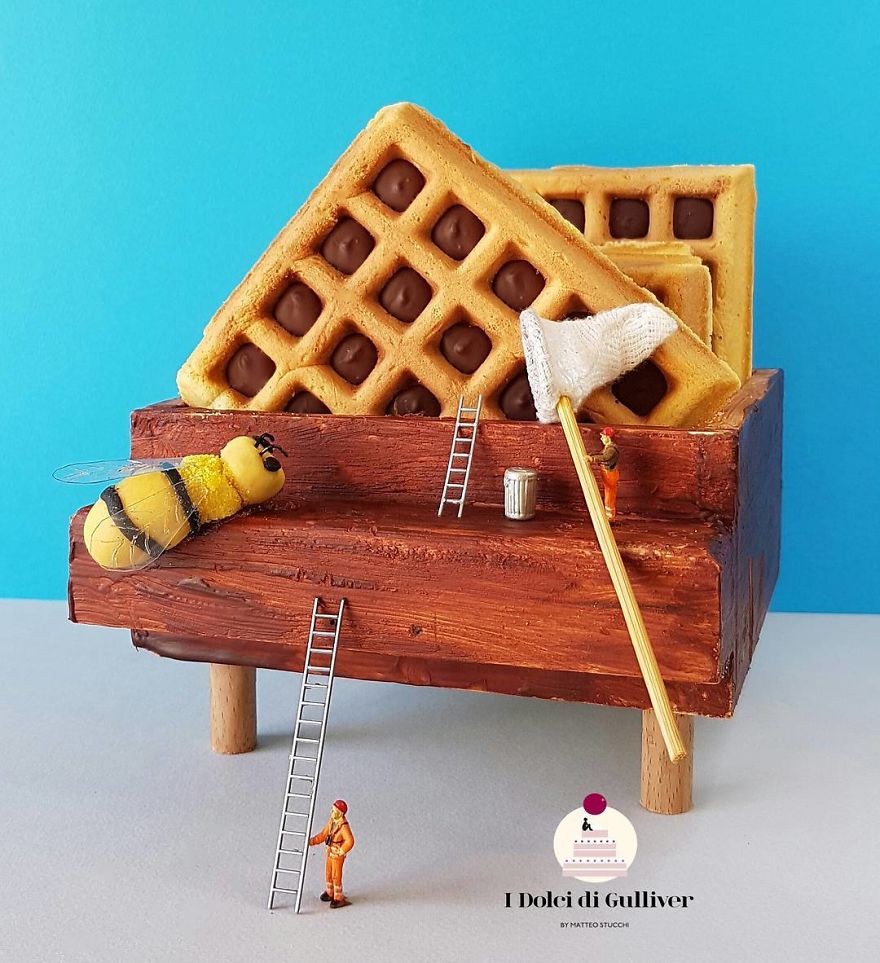 Confectioner Uses Desserts And Miniature People To Create Imaginary Situations