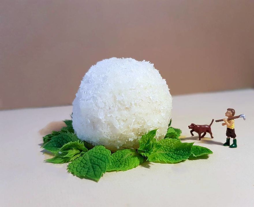 Confectioner Uses Desserts And Miniature People To Create Imaginary Situations