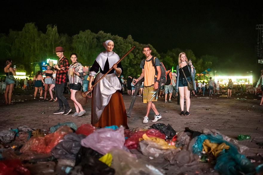 What If People From Classical Paintings Attended A Music Festival