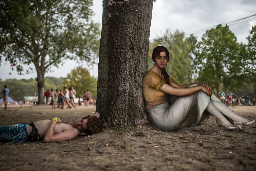 What If People From Classical Paintings Attended A Music Festival