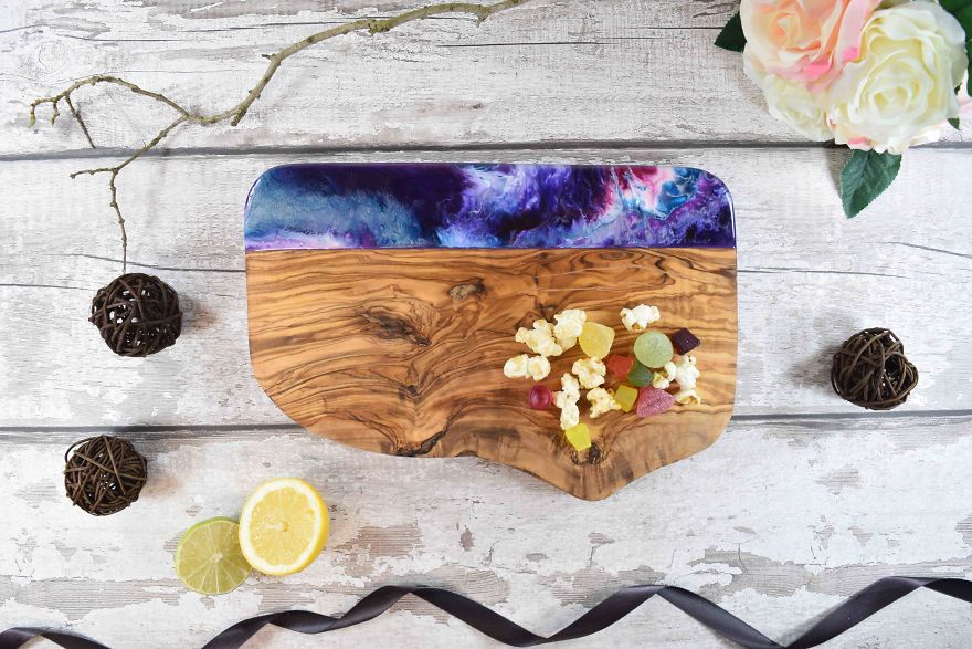 I Decorate Chopping Boards With Resin Art Inspired By Seascapes And Landscapes