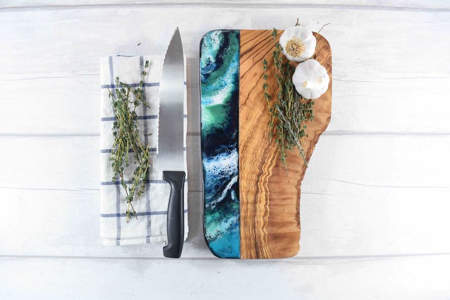 I Decorate Chopping Boards With Resin Art Inspired By Seascapes And Landscapes