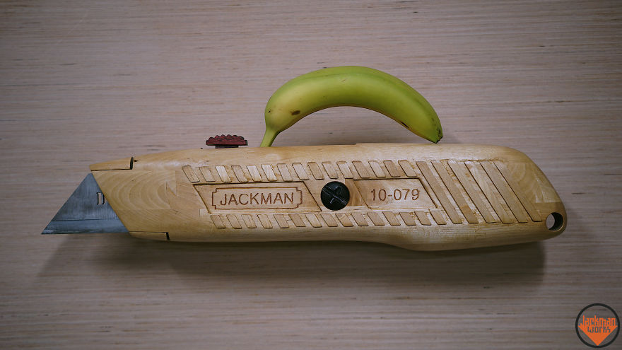 Carving A Giant Utility Knife Entirely Out Of Wood Carving A Giant Utility Knife Entirely Out Of Wood