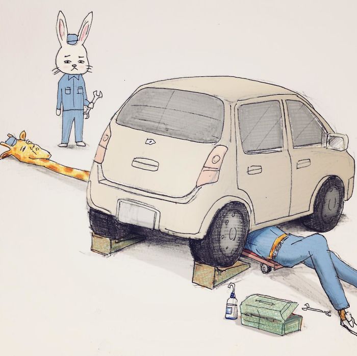 This Japanese Artist Creates Unexpected Illustrations With A Pinch Of Humor