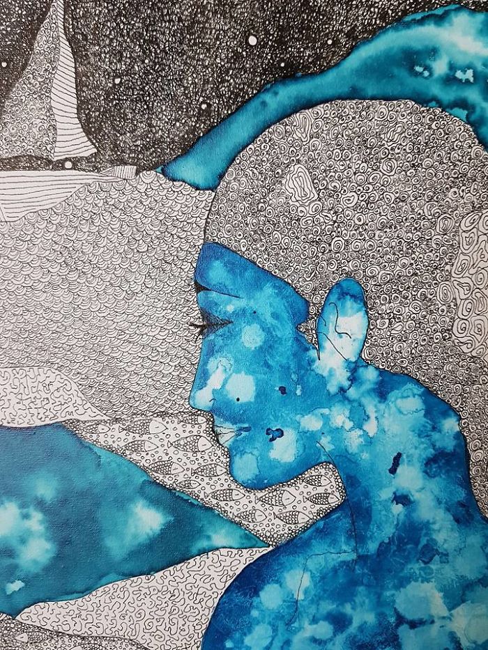 The Sea Of Watercolor And Ink