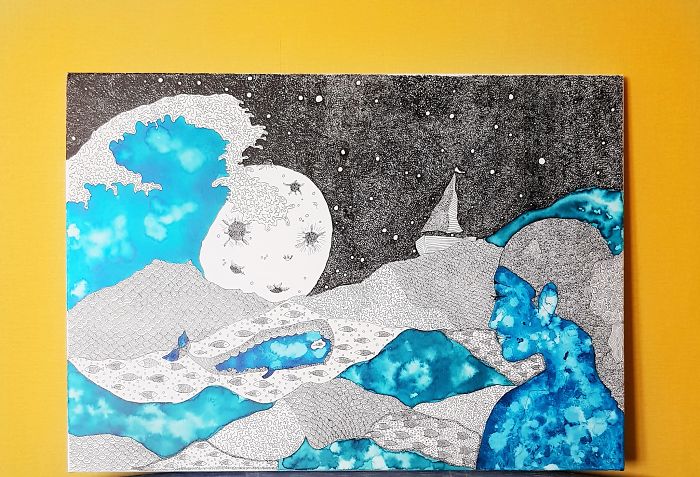 The Sea Of Watercolor And Ink