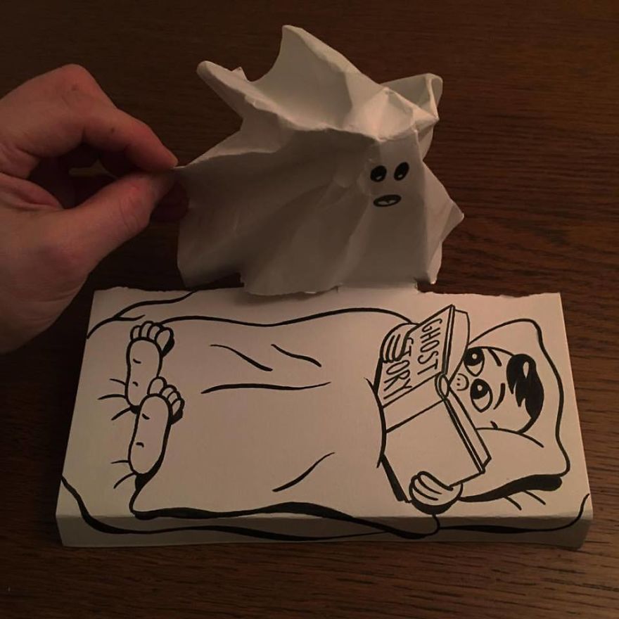 Artist Brings His Drawings To Life By Playing With A Simple Piece Of Paper Artist Brings His Drawings To Life By Playing With A Simple Piece Of Paper