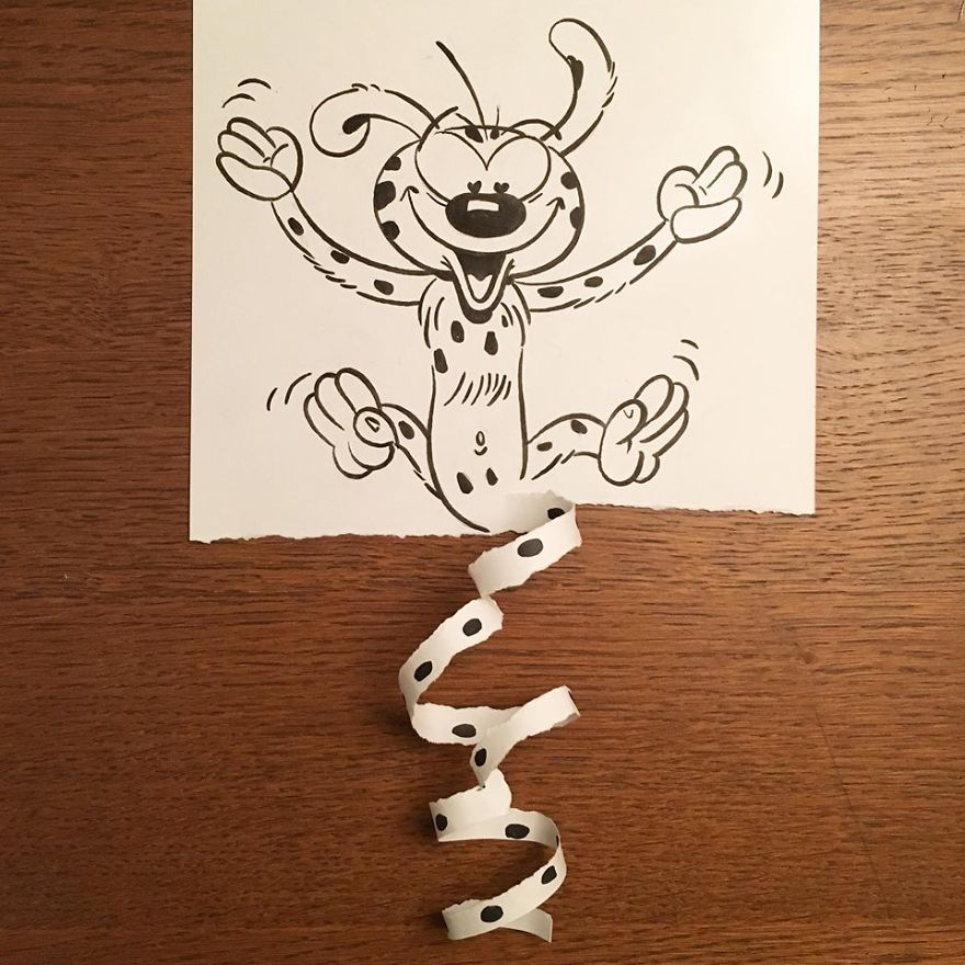 Artist Brings His Drawings To Life By Playing With A Simple Piece Of Paper Artist Brings His Drawings To Life By Playing With A Simple Piece Of Paper