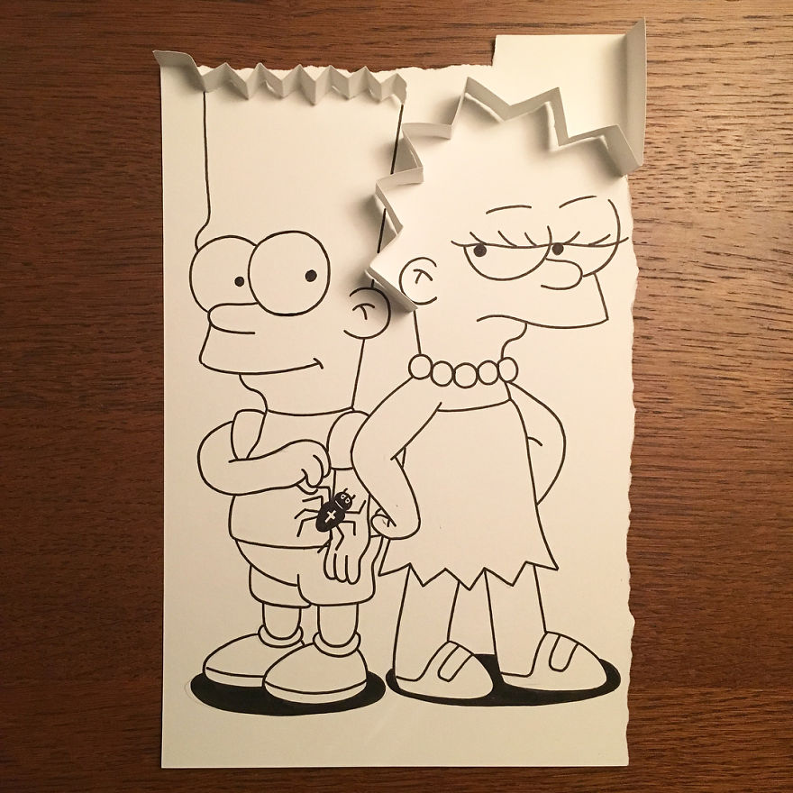 Artist Brings His Drawings To Life By Playing With A Simple Piece Of Paper Artist Brings His Drawings To Life By Playing With A Simple Piece Of Paper