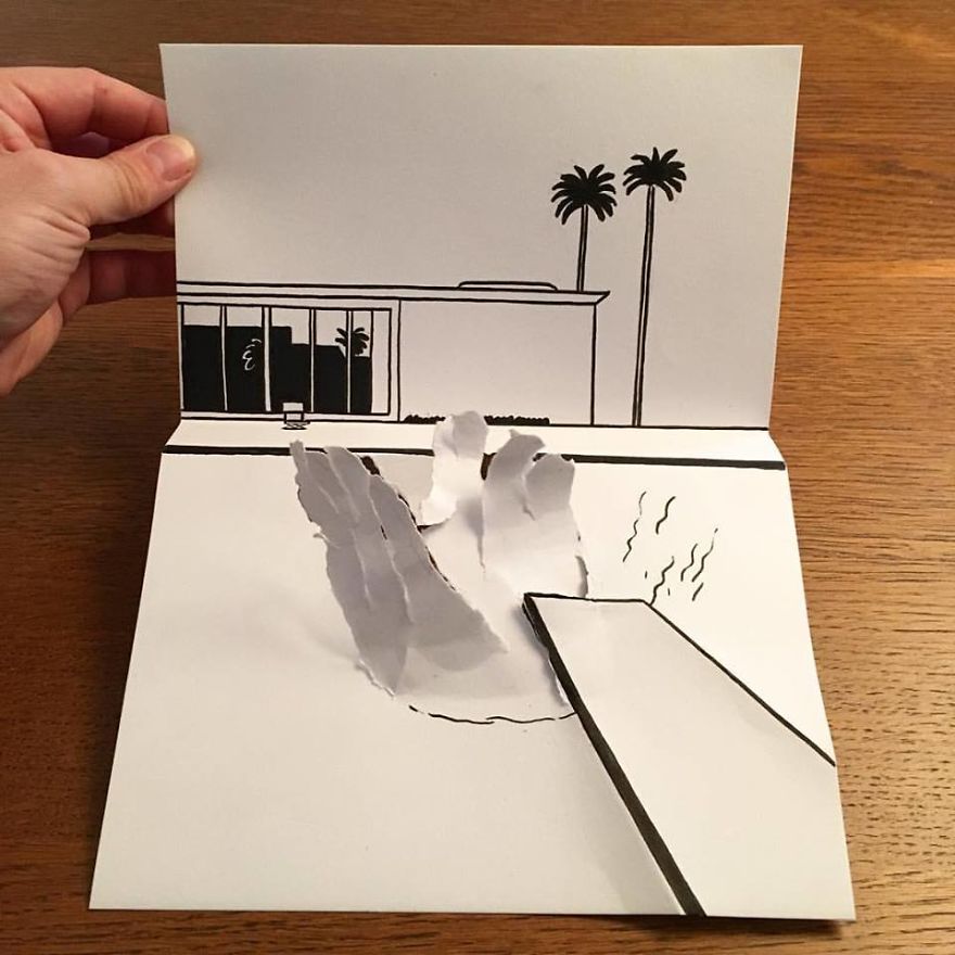 Artist Brings His Drawings To Life By Playing With A Simple Piece Of Paper Artist Brings His Drawings To Life By Playing With A Simple Piece Of Paper